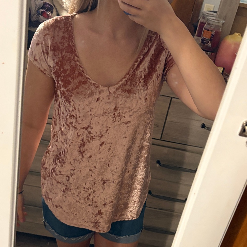 Velvet Blush Pink Women's Top